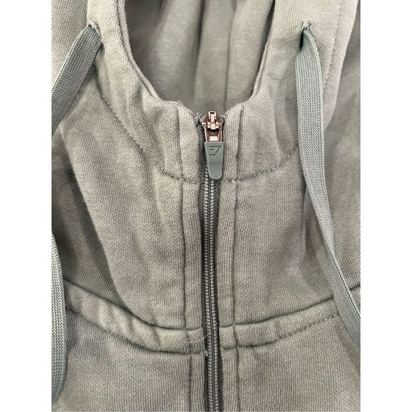 Gymshark women’s full zip training hoodie sweatshirt small green pockets - Picture 3 of 9